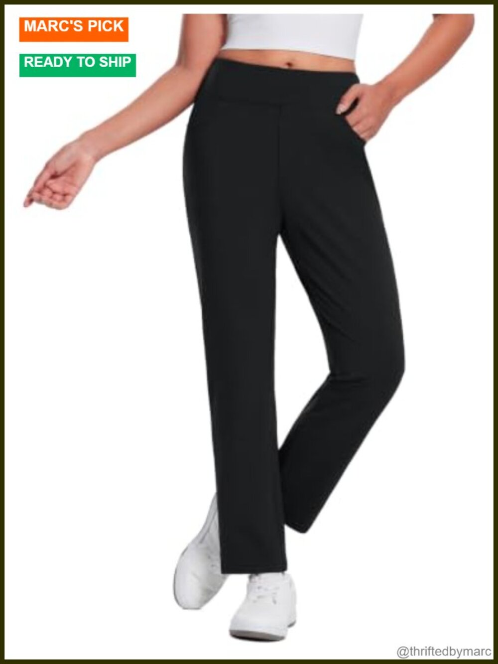 Women's Fleece Lined Waterproof Thermal Golf Pants with Pockets